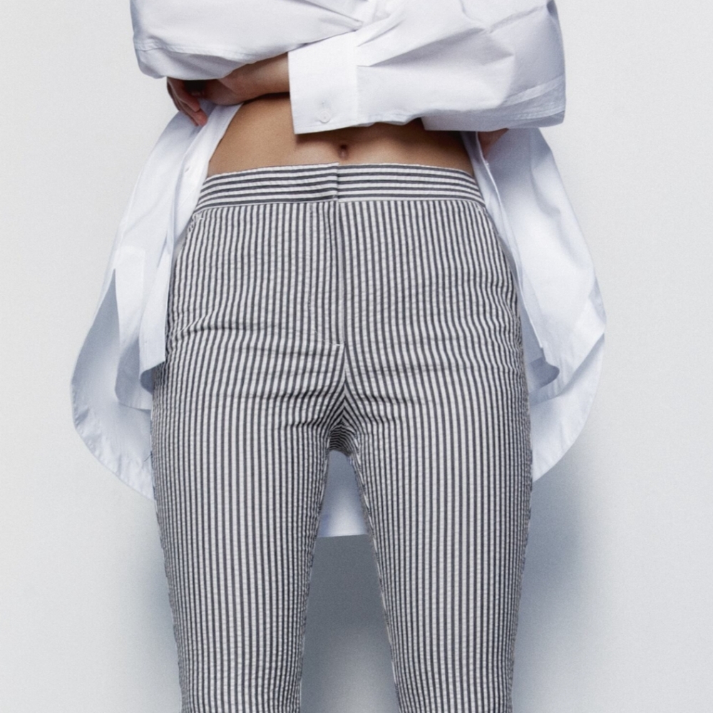 Zara striped drawstring jogging pants